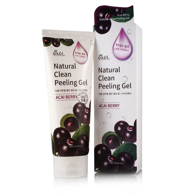 Piling-skatka s ekstraktom yagod asai - EKEL Acai Berry Natural Clean Peeling Gel, 180 ml