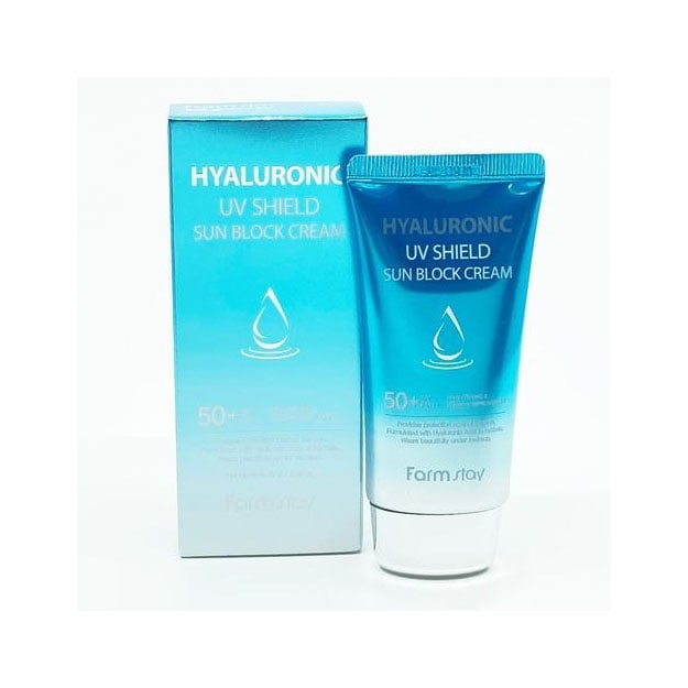 Gialuron kislotasi bilan quyoshdan himoyalangan krem FarmStay Hyaluronic UV Shield Sun Block Cream SPF50+ PA+++ 70 g