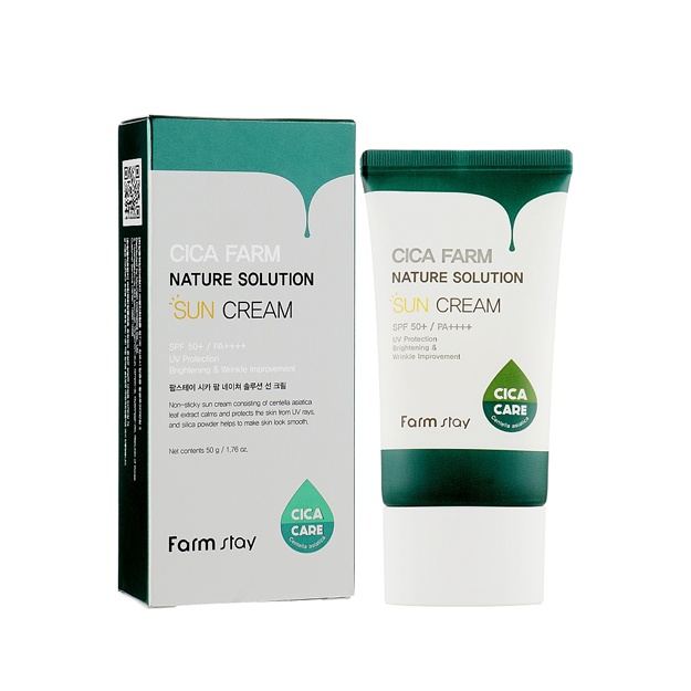 Osiyolik sentella bilan quyoshdan himoya qiluvchi krem FarmStay Cica Farm Nature Solution Sun Cream SPF50+PA++++,50 g