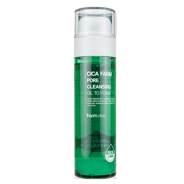 Muammoli teri uchun sentella atsiatisa bilan gidrofil moyli ko‘pik Farmstay Cica Farm Pore Cleansing Oil To Foam 115 ml