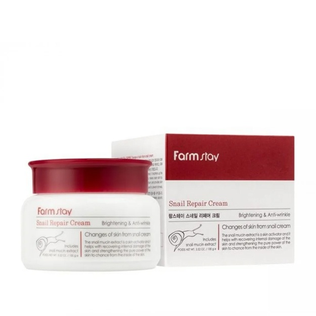 Shiliqurt musinli jonlantiruvchi krem Farm stay Snail Repair Cream, 100 ml