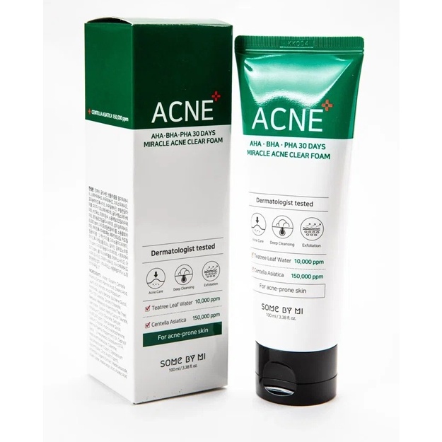 Очищающая пенка для проблемной кожи Some By Mi AHA-BHA-PHA 30 Days Miracle Acne Clear Foam 100 мл