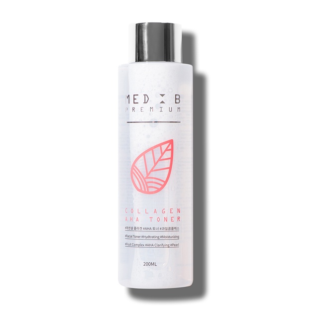 Teshiklarni tozalash va teriga elastiklik berish uchun kollagen va AHA kislotalari bilan premium toner Med B Premium Collagen AHA Toner 200 ml