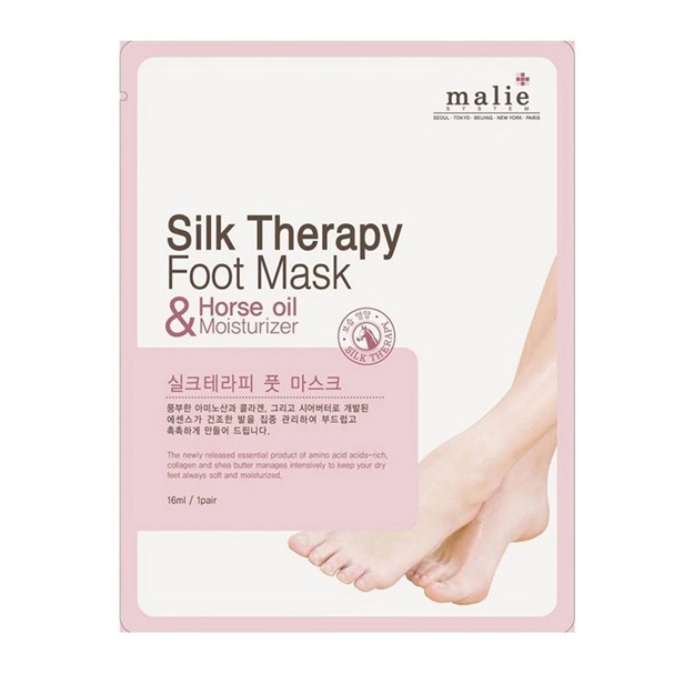 Маска-носки для ног с экстрактом лошадиного жира Malie Silk Therapy Foot Mask Horse Oil