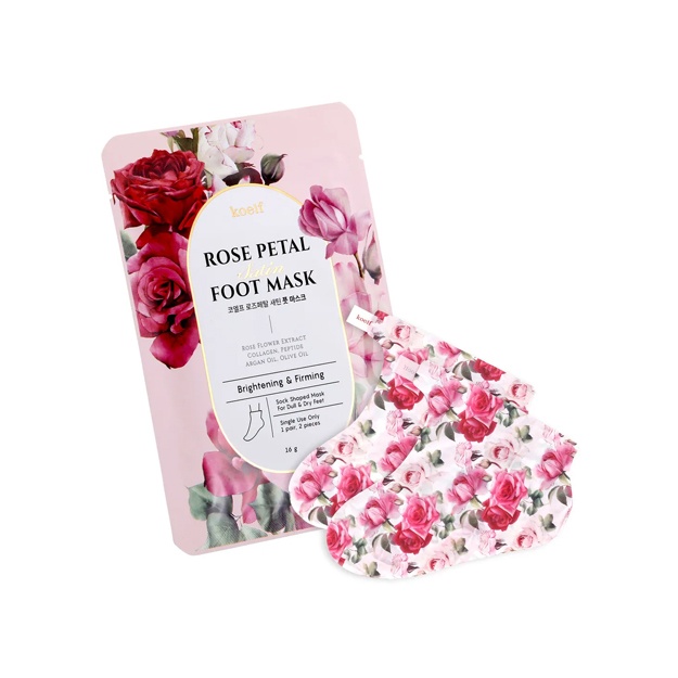 Oyoq niqoblari Rosa Koelf Rose Petal Satin Foot Mask 16 gr