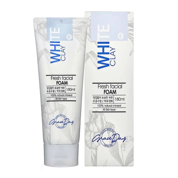 Пенка для умывания с белой глиной Grace Day White Clay Fresh Facial Foam, 180 мл