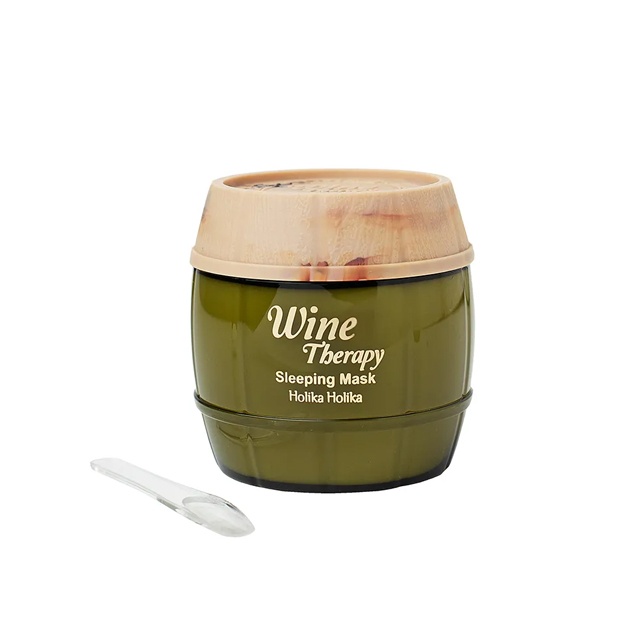 Oq sharob bilan yangilash uchun tungi niqob Holika Holika Wine Therapy Sleeping Mask White Wine 120 ml