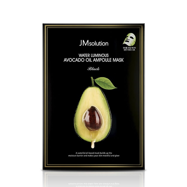Avakado yog‘i bilan choyshab niqobi JM Solution WATER LUMINOUS AVOCADO OIL AMPOULE MASK BLACK