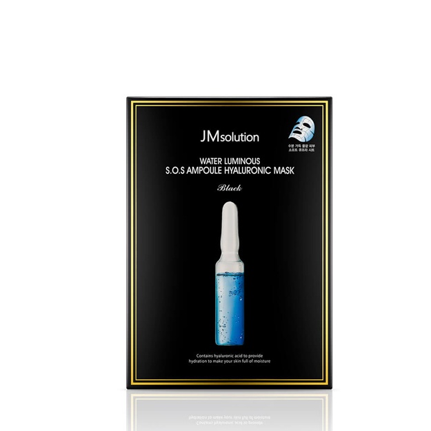 Ультратонкая маска с гиалуроновой кислотой JM SOLUTION Water Luminous S.O.S Ampoule Hyaluronic Mask Black 1 шт