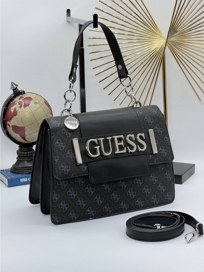 Женская Сумка \ GUESS KERRIGAN \ АРТ-OL35498 Серый/Черный