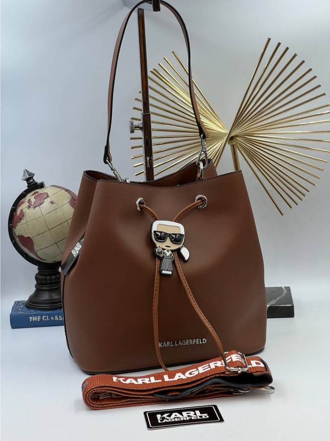 Sifatli charm ayollar sumkasi\KARL LAGERFELD\ ART-OL6532 jigarrang