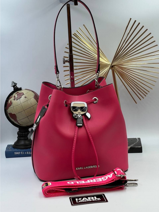 Sifatli charm ayollar sumkasi\KARL LAGERFELD\ ART-OL6532 Svetlo-rozoviy