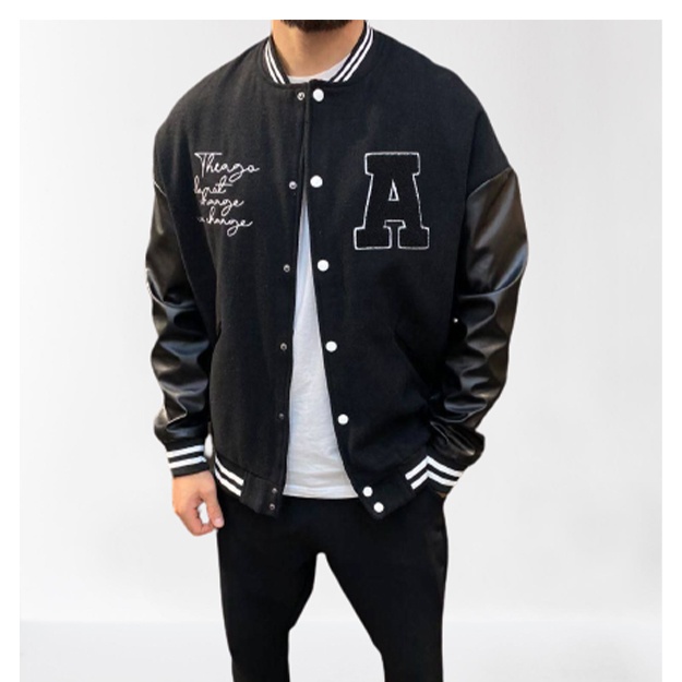 Erkaklar Bomberi Street Style Kuz-Kish ART 584722 qora XXL