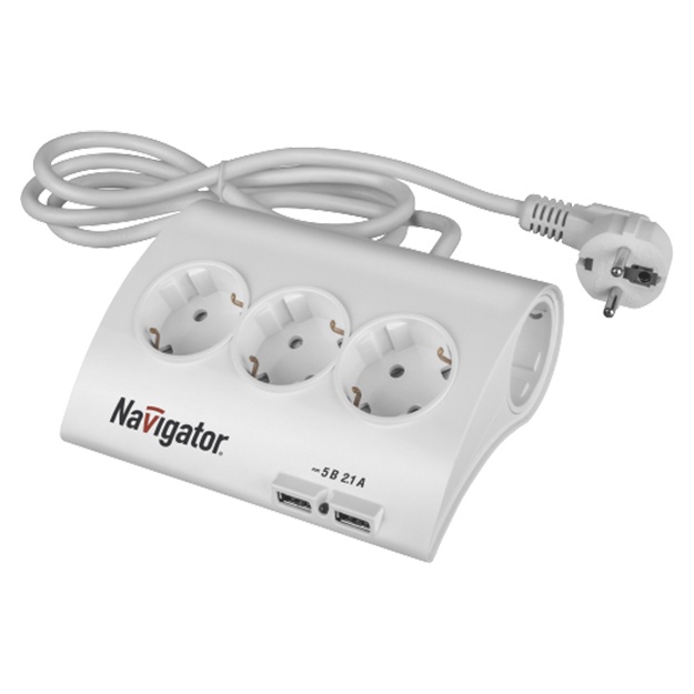 Quvvat tasmasi Navigator 71 544 NPE-USB05 5 rozetka 1,8 m