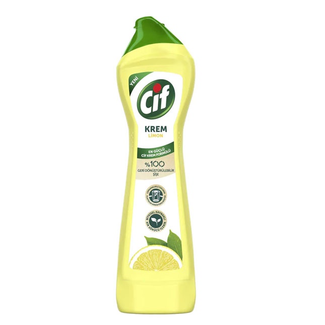 Universal tozalash kremi CIF Limon Oshxona va hammom uchun Turkiya 500 ml