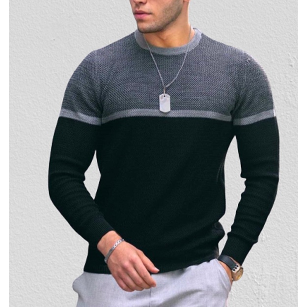 Erkaklar Sviteri Street Style Kuz-Kish ART OL9865 XL qora
