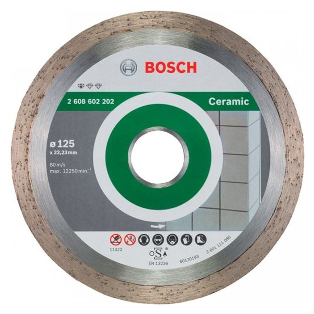 Seramika uchun olmos g‘ildiragi Bosch Professional, 125x22.23x1.6 mm (2608602202)