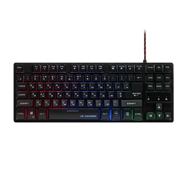 O‘yin klaviaturasi 2E Gaming KG290 LED USB Black Ukr (2E-KG290UB)