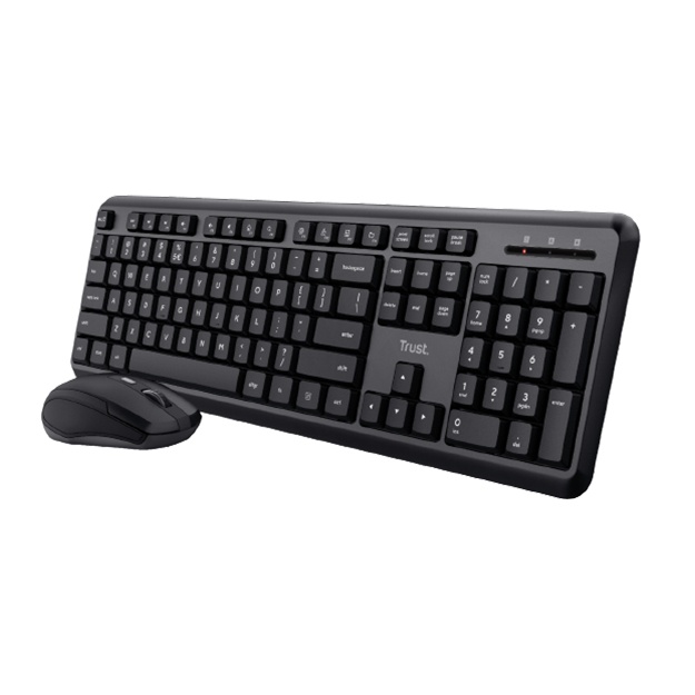 Комплект беспроводной клавиатуры и мыши Trust Combo Ody Silent WL RU Black