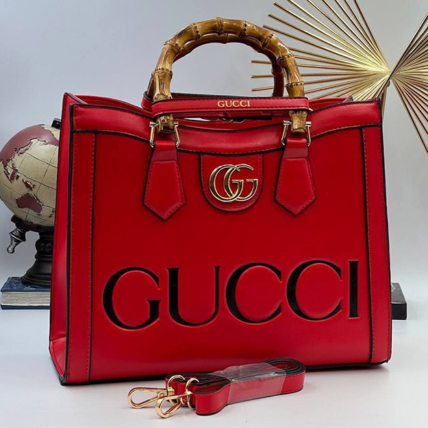 Ayollar Sumkasi Gucci̇ Di̇ana Bambu Sap ART OL 3025 qizil