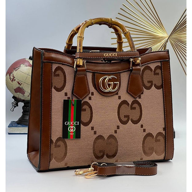 Ayol Sumkasi GUCCİ DİANA BAMBU SAP ART OL77323 jigarrang