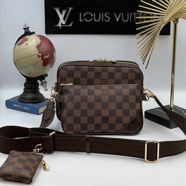 Женская Сумка Louis Vuitton Multi Crossbag АРТ OL 2216 коричневый