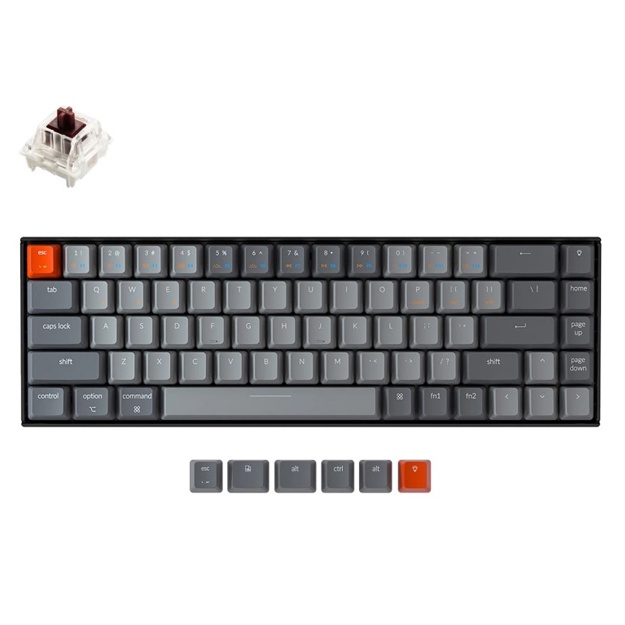 Klaviatura Keychron K6 68keys, Gateron White LED Red (K6O1_KEYCHRON) Jigarrang