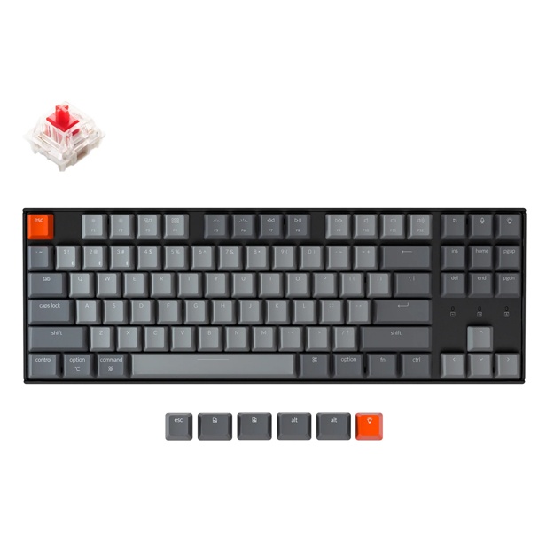 Mexanik klaviatura Keychron K8 87 Key Gateron Oq LED Qizil (K8A1_Keychron)