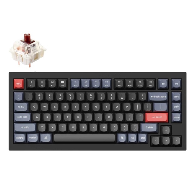 Mexanicheskaya klaviatura  Keychron Q1 QMK Custom HotSwappable Gateron Phantom Jigarrang (Q1M3_Keychron)