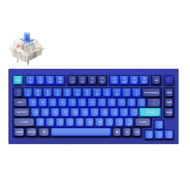 Mexanik klavaitura Keychron Q1 QMK Custom HotSwappable Gateron Phantom Navy Blue Moviy (Q1O2_Keychron)