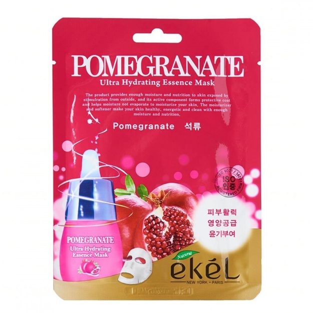 Anor ekstraktli yuz niqob Ekel Pomegranate Ultra Hydrating Essence Mask, 1 dona