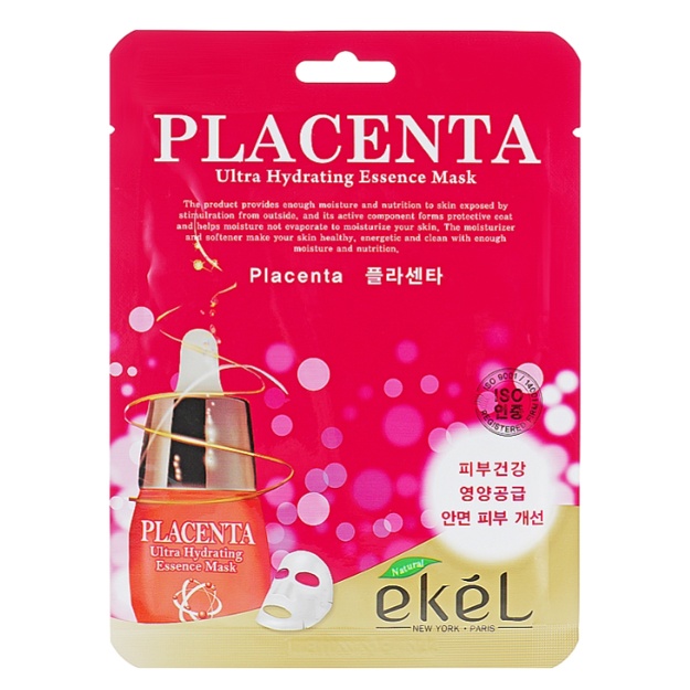 Тканевая маска для лица с экстрактом плаценты Ekel Placenta Ultra Hydrating Essence Mask, 1шт