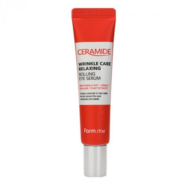 Qarishga qarshi ko‘z rolikli sarum Farm Stay Ceramide Wrinkle Care Relaxing Rolling Eye Serum, 25ml