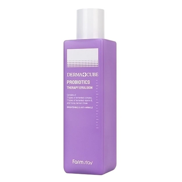 Namlantiruvchi Nozik teri uchun probiyotikli Farm Stay Derma Cube Probiotics Therapy Emulsion, 200ml
