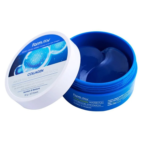 Kollagenli ko‘z atrofi uchun gidrogel patchisi Farm Stay Collagen Water Full Hydrogel Eye Patch