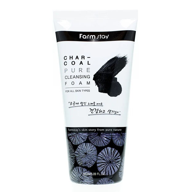 Ko‘mir bilan tozalovchi ko‘pik Farmstay Charcoal Pure Cleansing Foam 180 ml