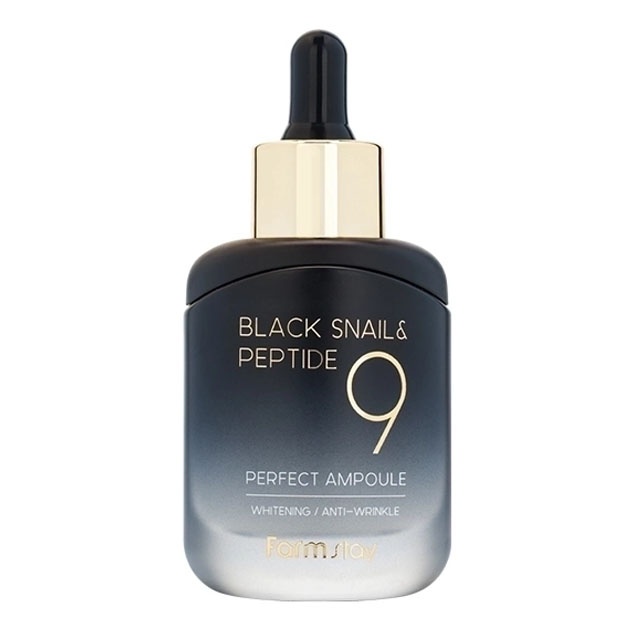 Омолаживающая ампульная сыворотка с комплексом из 9 пептидов Farm Stay Black Snail & Peptide9 Perfect Ampoule, 35мл