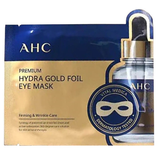 Kollagen va oltin bilan yoshartiruvchi ko‘z niqobi AHC Hydra Gold Foil Eye Mask, 1 dona