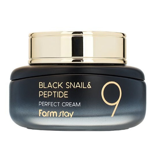 9 peptid kompleksi bilan yoshartiruvchi yuz kremi Farm Stay Black Snail&Peptide 9 Perfect Cream, 55ml