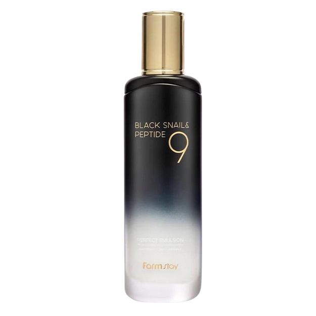 Qora salyangoz musin va peptidli qarishga qarshi tonik Farm Stay Black Snail & Peptide9 Perfect Toner, 120ml