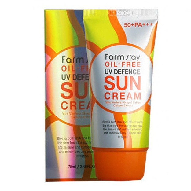 Солнцезащитный крем для лица без масел Farm Stay Oil-Free UV Defence Sun Cream, 70мл