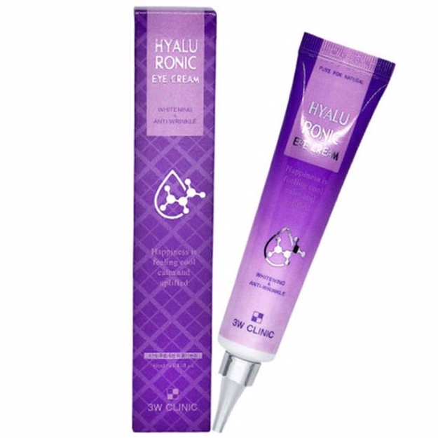 Gialuron kislotasi bilan ko‘z kremi 3W Clinic Hyaluronic Eye Cream, 40ml
