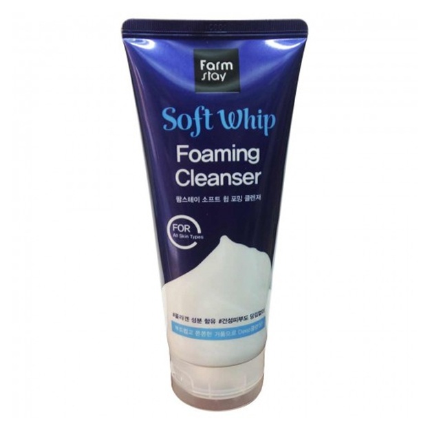 Мягкая очищающая пенка с гиалуроновой кислотой Farm Stay Soft Whip Foaming Cleanser, 180мл