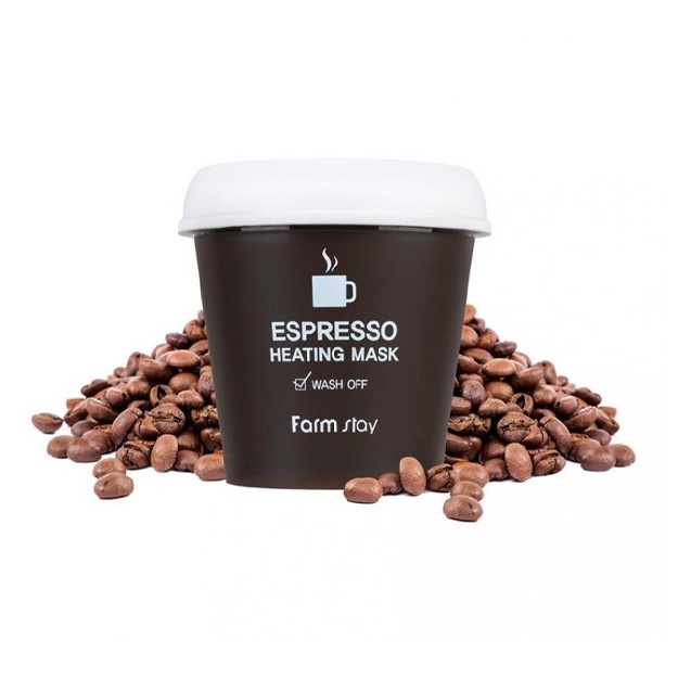 Kofe ekstrakti bilan tozalovchi tonlama niqobi Farm Stay Espresso Heating Mask, 200gr