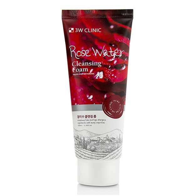 Atirgul ekstrakti bilan yuvish uchun ko‘pik 3W Clinic Rose Cleansing Foam, 100ml