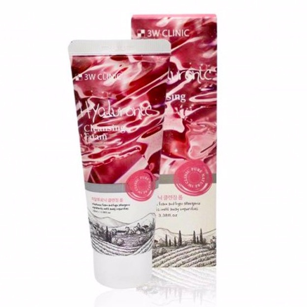 Gialuron kislotasi bilan yuvish uchun ko‘pik (barcha teri turlari uchun) 3W Clinic Hyaluronic Cleansing Foam, 100ml
