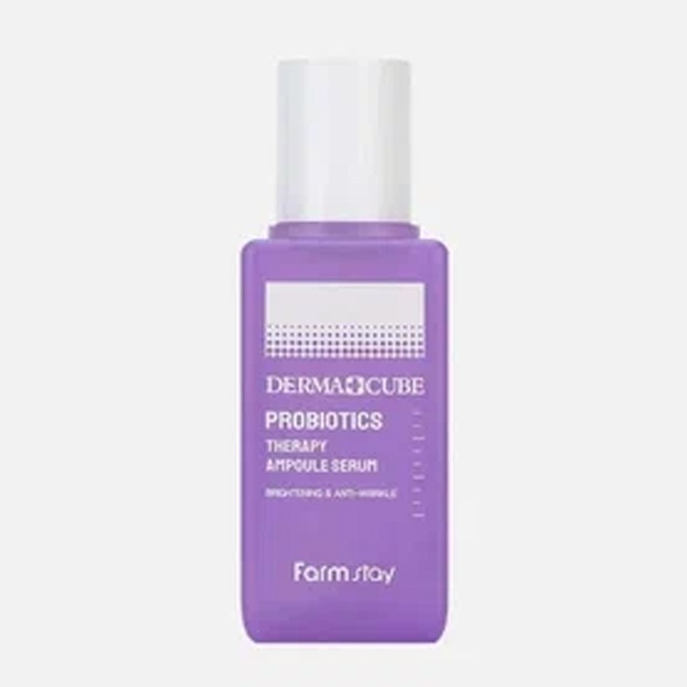 Nozik teri uchun probiyotikli sarum Farm Stay Derma Cube Probiotics Therapy Ampoule Serum, 80ml