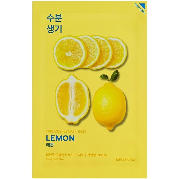 Limon ekstrakti bilan yuz niqobi Holika Holika Pure Essence Mask Sheet Lemon, 1d