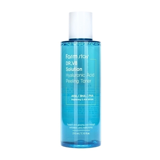 Farm Stay Dr.V8 Solution gialuron kislotasi peeling toneri, 210ml