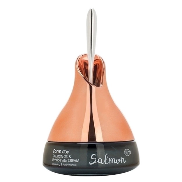 Peptidlar va qizil ikra yog‘i bilan mustahkamlovchi krem Farm Stay Salmon Oil&Peptide Vital Cream, 50ml